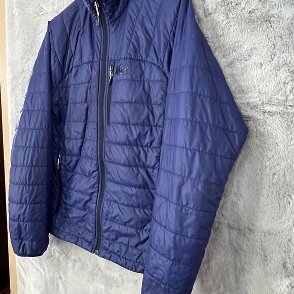 REI CO OP Woman’s lightweight Blue Packable Jacket Size Small - Picture 2 of 12